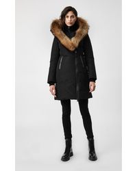 Mackage Kay Down Coat With Signature Natural Fur Collar In Black - Women
