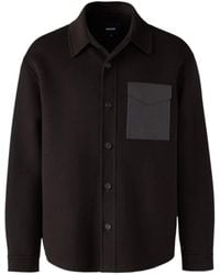 Mackage - Emmanuel Double-Face Wool Overshirt With Leather Patch Pocket - Lyst