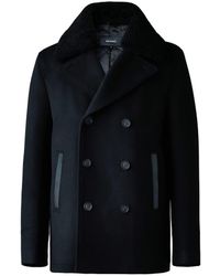 Mackage - Cole Wool Double-Breasted Jacket With Shearling Collar - Lyst