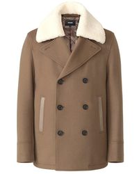Mackage - Cole-Z Wool Double-Breasted Jacket With Shearling Collar - Lyst