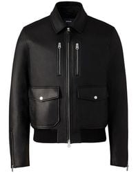 Mackage - Chance-Z Spread Collar Leather Jacket - Lyst