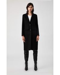 Mackage Manteau en Laine Double Face À Col Tailleur en Noir