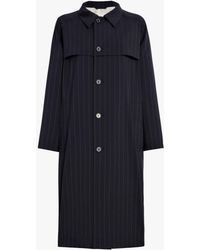 Mackintosh Dark Navy Virgin Wool Coat - Blue