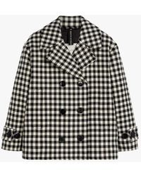 Mackintosh - Fiona Black & White Check Wool Pea Coat Lmc-011 - Lyst