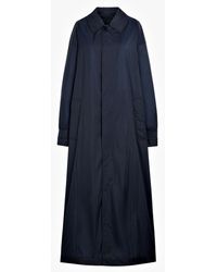 Mackintosh Navy Nylon Oversized Coat Lm-100b - Blue
