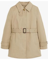 Mackintosh Short Roslin Fawn Raintec Cotton Single Breasted Trench Coat Lms-061 - Natural