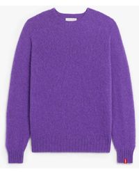 Mackintosh Hutchins Purple Wool Crewneck Jumper