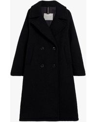 Mackintosh Robina Navy Virgin Wool Blend Double Breasted Coat - Black