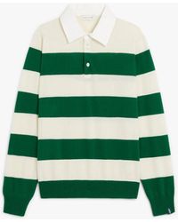 Mackintosh Green Wool Knitted Rugby Shirt Gkm-202 - White