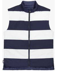 Save The Duck Navy & White Reversible Vest - Blue