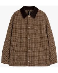Mackintosh - Teeming Brown Check Wool Quilted Coach Jacket - Lyst