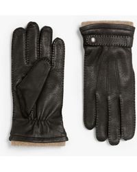 Mackintosh - Black Deerskin Leather Cashmere Lined Gloves - Lyst