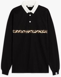Mackintosh Black X Leopard Cotton Rugby Shirt Gjm-202