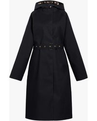 Mackintosh Inverurie Black X Leopard Oversized Single Breasted Trench Coat | Lr-1004