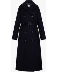 Mackintosh Montrose Navy Storm System Cashmere Long Trench Coat Lm-091f - Blue