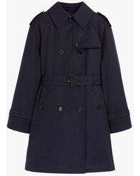 Mackintosh Muie Navy Cotton Short Trench Coat Lm-1012 - Blue