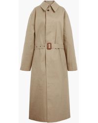 Mackintosh Beige & Red Bonded Cotton Oversized Trench Coat - Natural
