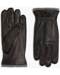 Mackintosh - Black & Grey Cashmere Lined Deerskin Gloves - Lyst