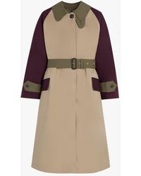 Mackintosh - Knightwoods Fawn Colour Block Bonded Cotton Trench Coat - Lyst