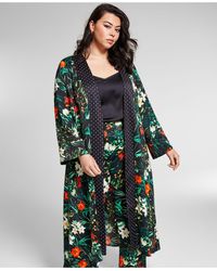 INC International Concepts Jeannie Mai X Inc Plus Size Printed Kimono, Created For Macy's - Multicolor
