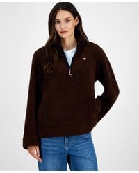 Tommy Hilfiger - Quarter-zip Faux-sherpa Jacket - Lyst
