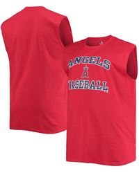 Men's Los Angeles Angels White/Red Big & Tall Colorblock Full-Snap Jersey