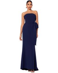 Betsy & Adam - Faux-wrap Strapless Gown - Lyst