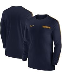 Nike - Navy West Virginia Mountaineers 2024 Sideline Coach Uv Performance Long Sleeve T-shirt - Lyst