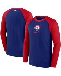 Nike - Texas Rangers Authentic Collection Game Raglan Performance Long Sleeve T-shirt - Lyst