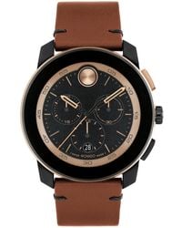 Movado - Bold Tr90 Swiss Quartz Chronograph Leather Watch 44mm - Lyst