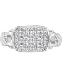 Macy's - Cubic Zirconia Rectangular Cluster Twist Rope Statement Ring - Lyst