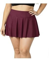 Calypsa - Plus Size Flowy Swim Skirt With Attached Shorts - Lyst