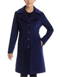 Anne Klein Cashmere Single-breasted Maxi Coat in Charcoal (Gray) - Lyst
