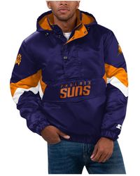 Starter - Phoenix Suns Force Play Satin Hoodie Half-zip Jacket - Lyst