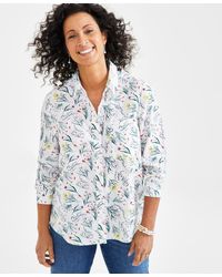 Style & Co. - Printed Button-down Shirt - Lyst