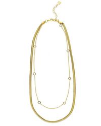 Rivka Friedman - Polished Herringbone Chain & Cubic Zirconia Station Necklace Set - Lyst
