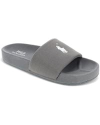 Polo Ralph Lauren - Hendrick Pique Fabric Slide Sandals - Lyst