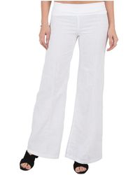 Standards & Practices - Linen-cotton Wide Leg Yoga Pants With Fold-over Elastic Waist - Lyst