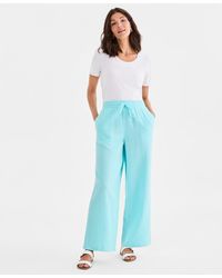 Style & Co. - Cotton Gauze Straight-leg Pull-on Pants - Lyst