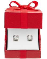 Macy's - Diamond Halo Stud Earrings (1/3 Ct. T.w.) In 14k White Gold - Lyst