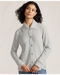 Lands' End - Long Sleeve Waffle Collared Shacket - Lyst