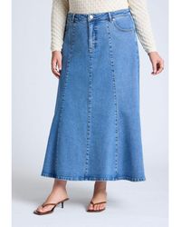 Eloquii - Plus Size Trumpet Denim Maxi Skirt - Lyst