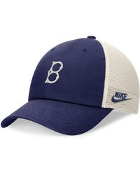Nike - Royal Brooklyn Dodgers Cooperstown Collection Rewind Club Trucker Adjustable Hat - Lyst