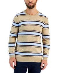 Club Room - Elevated Striped Long Sleeve Crewneck Sweater - Lyst