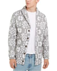 levi's men's reverve geometric fleece cardigan
