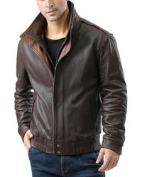 BGSD - Men Brandon Leather Bomber Jacket - Lyst