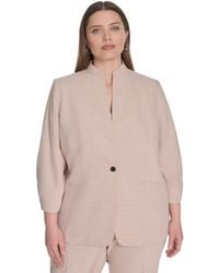 Calvin Klein - Plus Size Novelty 3/4-sleeve One-button Jacket - Lyst