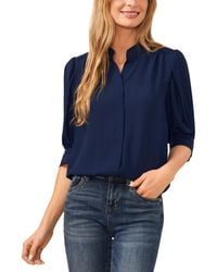 Cece - 3/4-sleeve Collared Button Down Top - Lyst