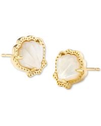 Kendra Scott - 14k Gold-plated Stone Shell Stud Earrings - Lyst
