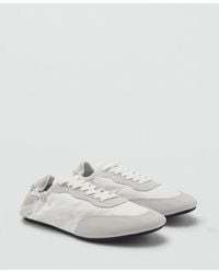 Mango - Lace-up Leather Sneakers - Lyst